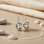 Load image into Gallery viewer, 925 Silver Square Cut Earrings | Women's Daily Wear Jewelry
