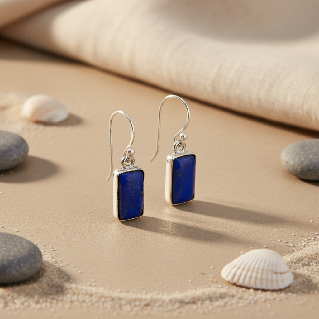 925 Silver Lapis Lazuli Earrings for Women | Gemstone Jewelry