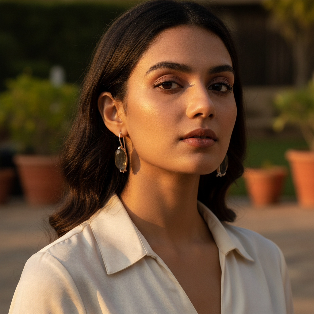 925 Silver Smoky Quartz Drop Earrings for Women | Gift