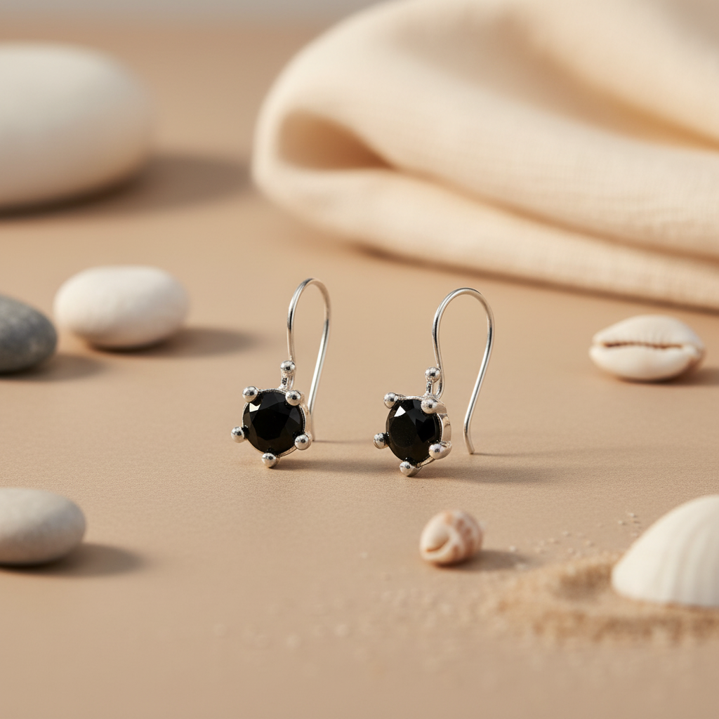 925 Silver Black Onyx Earrings | Gemstone Jewelry for Women