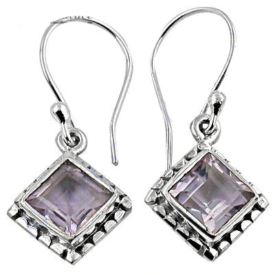 925 silver amethyst drop earrings | women's jewelry gift