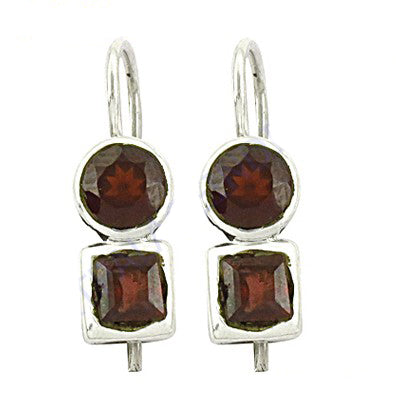 925 Silver Garnet Drop Earrings for Women | Gemstone Jewelry