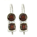 将图像加载到图库查看器中， 925 Silver Garnet Drop Earrings for Women | Gemstone Jewelry
