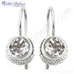 Load image into Gallery viewer, 925 sterling silver drop earrings featuring white topaz gemstones, elegant design for women
