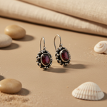 将图像加载到图库查看器中， 925 Silver Garnet Drop Earrings for Women | Gemstone Jewelry
