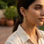 将图像加载到图库查看器中， 925 Silver Citrine Teardrop Earrings for Women | Dangle Earrings
