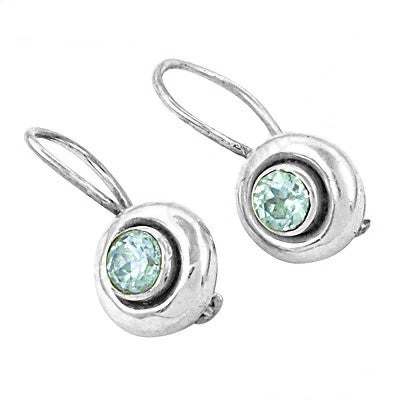 925 Silver Blue Topaz Earrings for Women | Dangle Jewelry