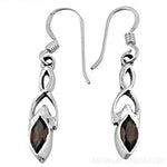 将图像加载到图库查看器中， 925 Silver Garnet Drop Earrings for Women | Daily Wear Jewelry
