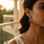 Load image into Gallery viewer, 925 Silver Garnet Square Drop Earrings for Women | Gift
