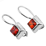 将图像加载到图库查看器中， Silver Red Gemstone Earrings for Women | Daily Wear Jewelry
