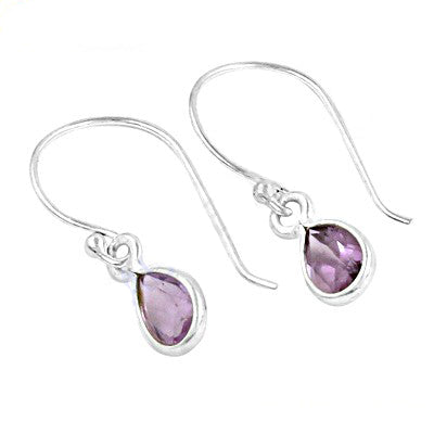 925 Silver Amethyst Drop Earrings for Women | Gemstone Jewelry