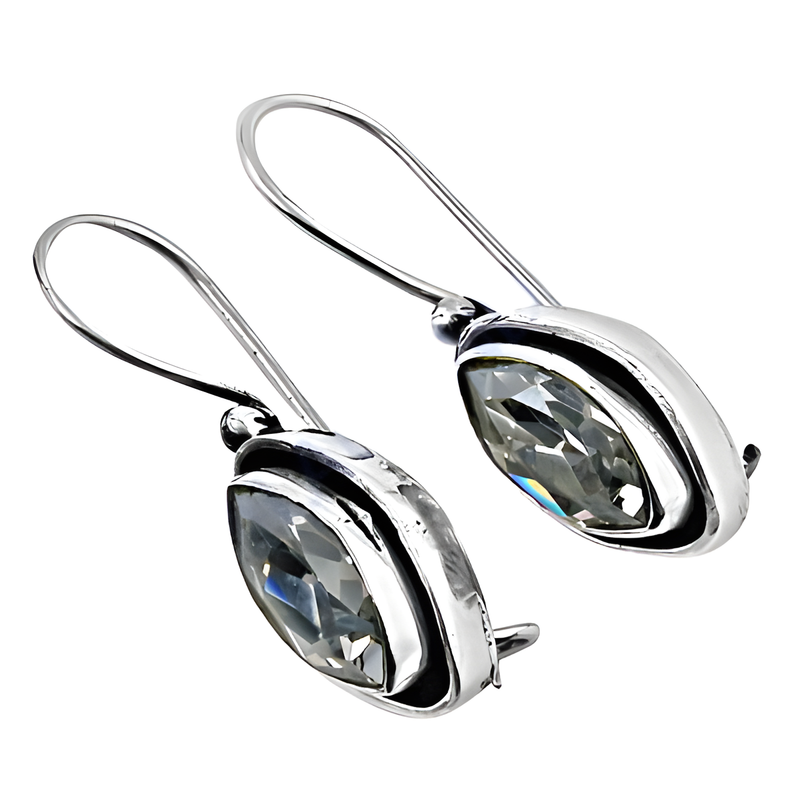 New Cut Shape Gemstone Silver Earrings Jewelry, 925 Sterling Silver Jewelry Impressive Cz Earrings Cz Silver Earrings