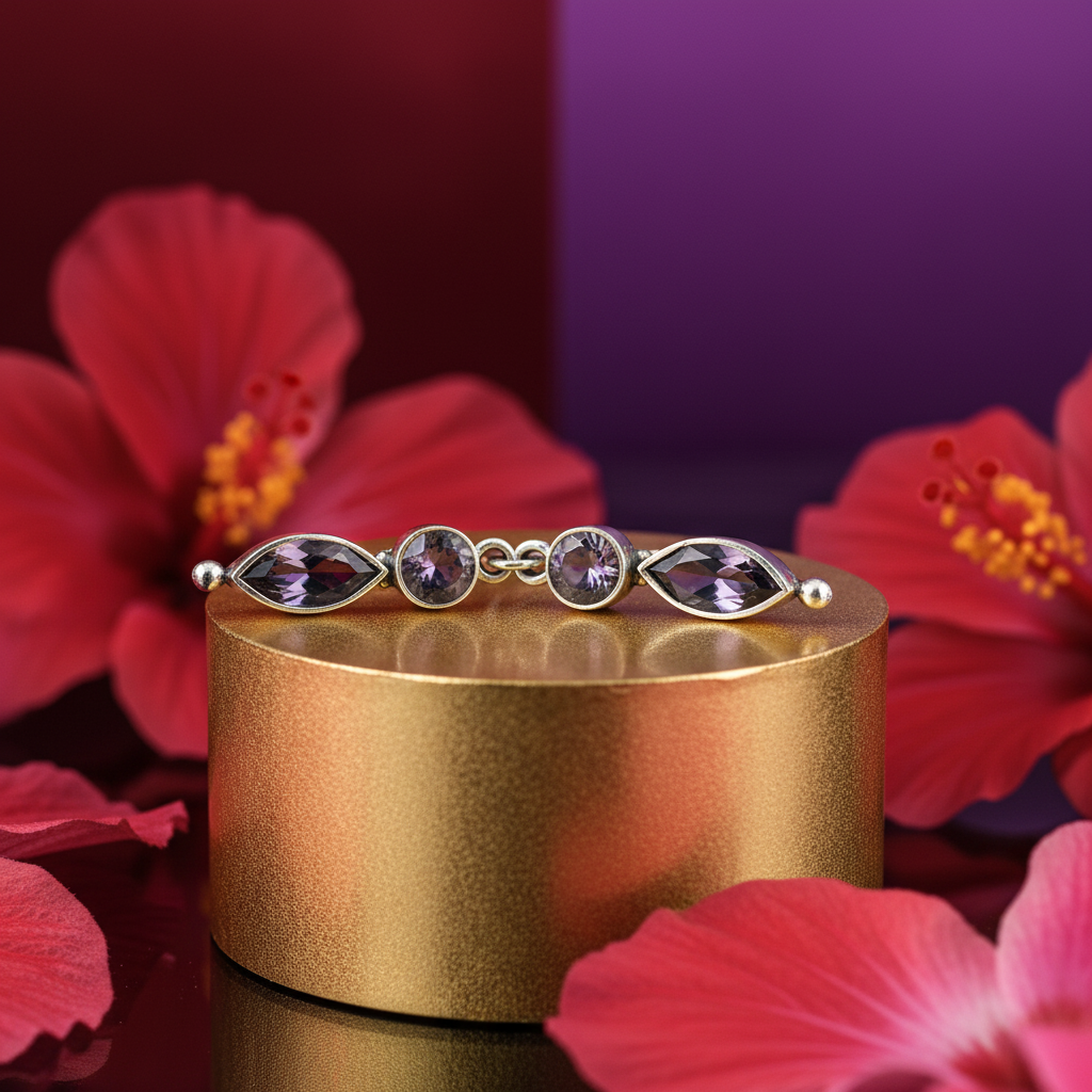 925 silver amethyst drop earrings for women | gemstone jewelry