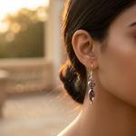 将图像加载到图库查看器中， 925 Silver Amethyst Drop Earrings for Women | Gemstone Jewelry
