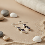 将图像加载到图库查看器中， 925 Silver Amethyst Drop Earrings for Women | Gemstone Jewelry
