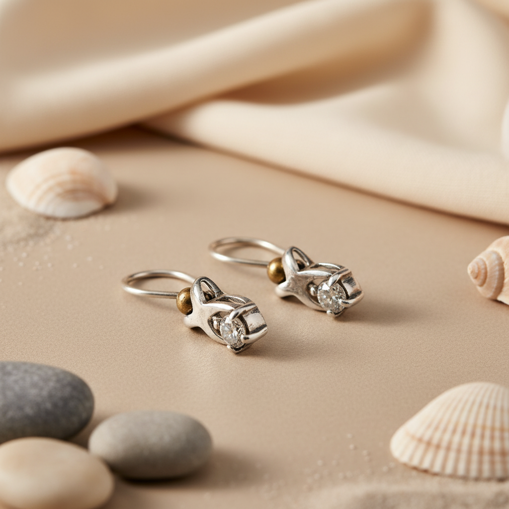 Silver Diamond Drop Earrings for Women | Dainty Jewelry