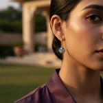 将图像加载到图库查看器中， 925 Silver Blue Topaz Earrings | Flower Dangle Earrings for Women
