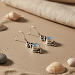 将图像加载到图库查看器中， 925 Silver Moonstone Dangle Earrings for Women | Gift
