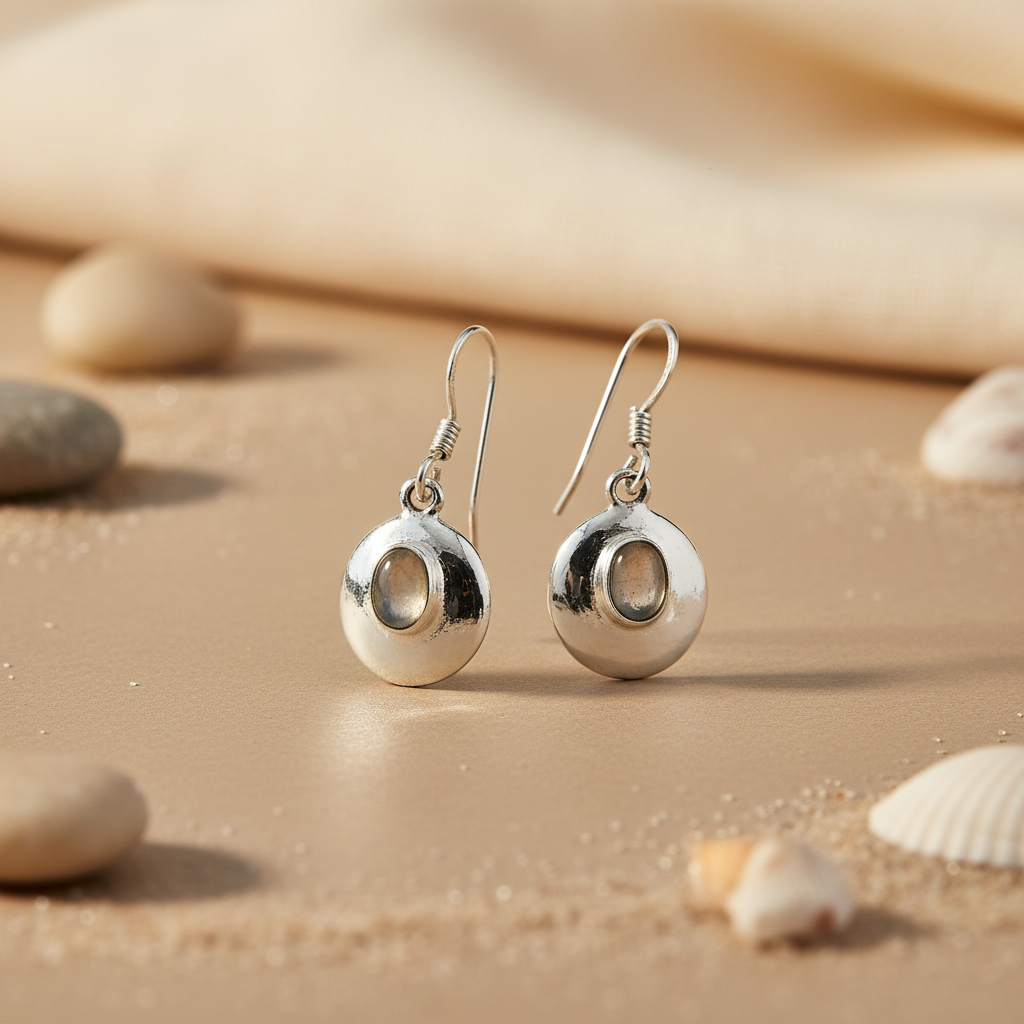 925 Silver Moonstone Drop Earrings for Women | Dangle Jewelry