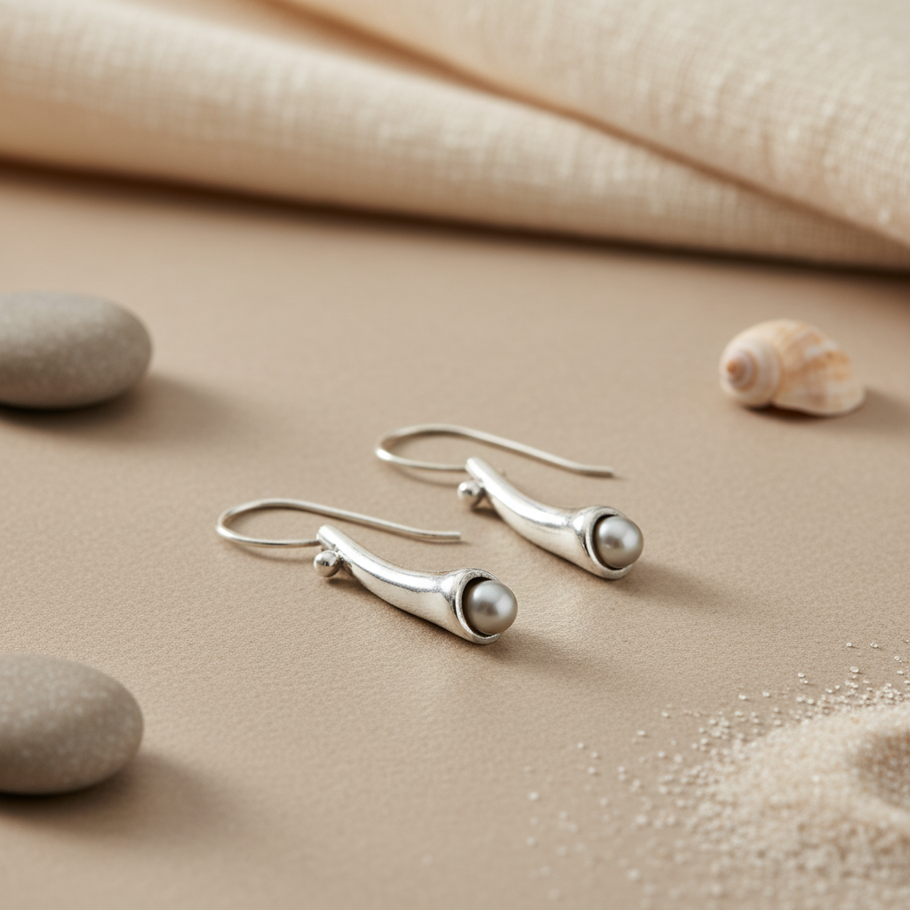 925 Silver Pearl Drop Earrings for Women | Elegant Jewelry