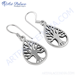 将图像加载到图库查看器中， 925 sterling silver teardrop dangle earrings with Tree of Life design, a beautiful silver earring.
