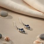 将图像加载到图库查看器中， 925 Silver Blue Sapphire Earrings for Women | Dangle Earrings
