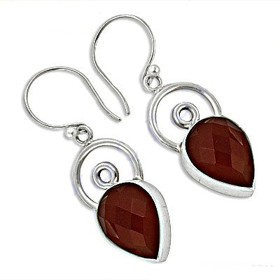 925 silver garnet teardrop earrings for women | gift jewelry