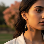 Load image into Gallery viewer, Black Onyx Drop Earrings in Sterling Silver | For Women
