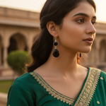 Load image into Gallery viewer, 925 Sterling Silver Black Onyx Dangle Earrings for Women
