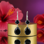 Load image into Gallery viewer, 925 Sterling Silver Black Onyx Dangle Earrings for Women
