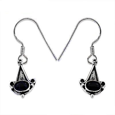 925 silver onyx drop earrings for women | daily wear