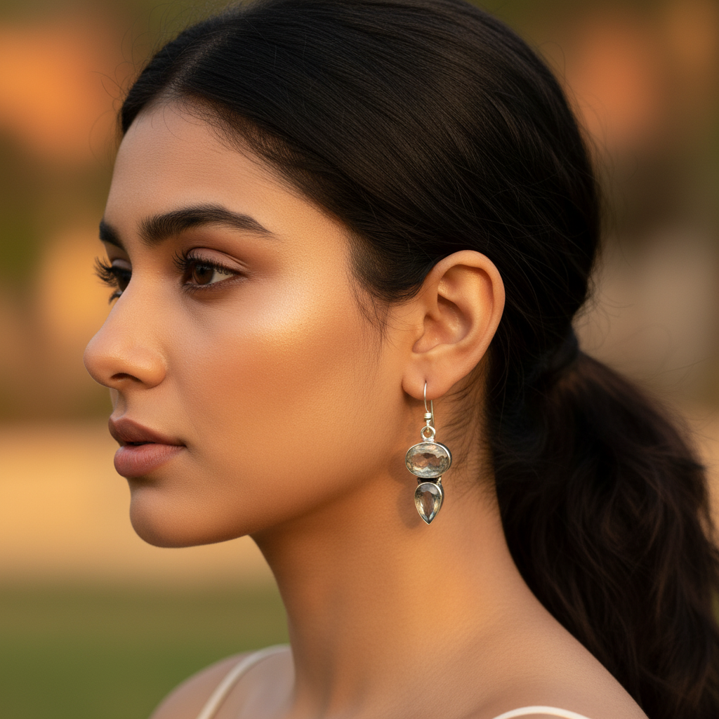 925 Silver Gemstone Earrings for Women | Daily Wear Jewelry