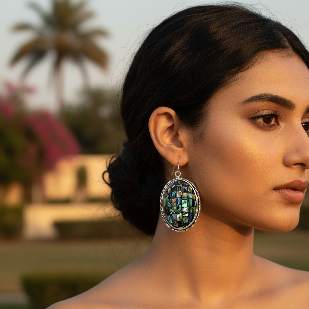 925 silver abalone shell earrings for women | dangle jewelry