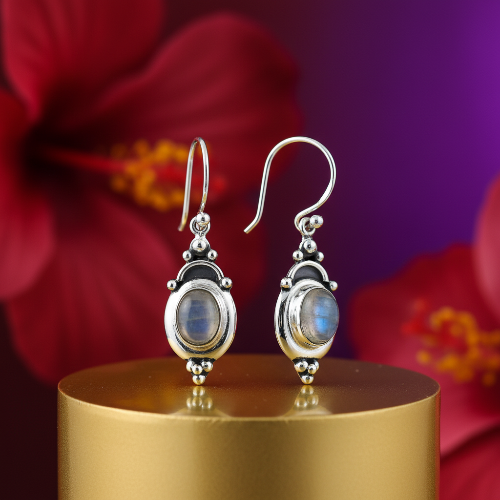925 Sterling Silver Moonstone Drop Earrings for Women | Gift