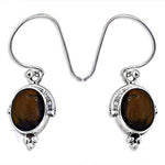 将图像加载到图库查看器中， 925 Silver Tiger Eye Gemstone Earrings for Women | Gift
