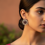 将图像加载到图库查看器中， 925 Silver Garnet Flower Earrings for Women | Gemstone Jewelry
