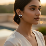 Load image into Gallery viewer, Silver Stud Earrings with Red Gemstones | Women&#39;s Jewelry Gift
