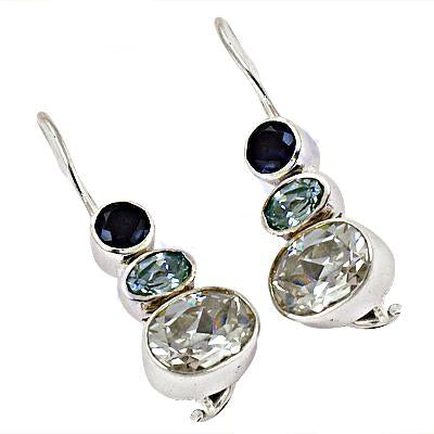 925 silver gemstone drop earrings for women | dangle earrings