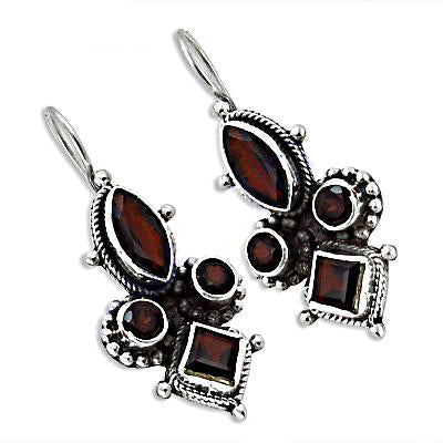 925 silver garnet earrings for women | dangle jewelry