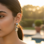 Load image into Gallery viewer, 925 Silver Pearl &amp; Moonstone Drop Earrings for Women
