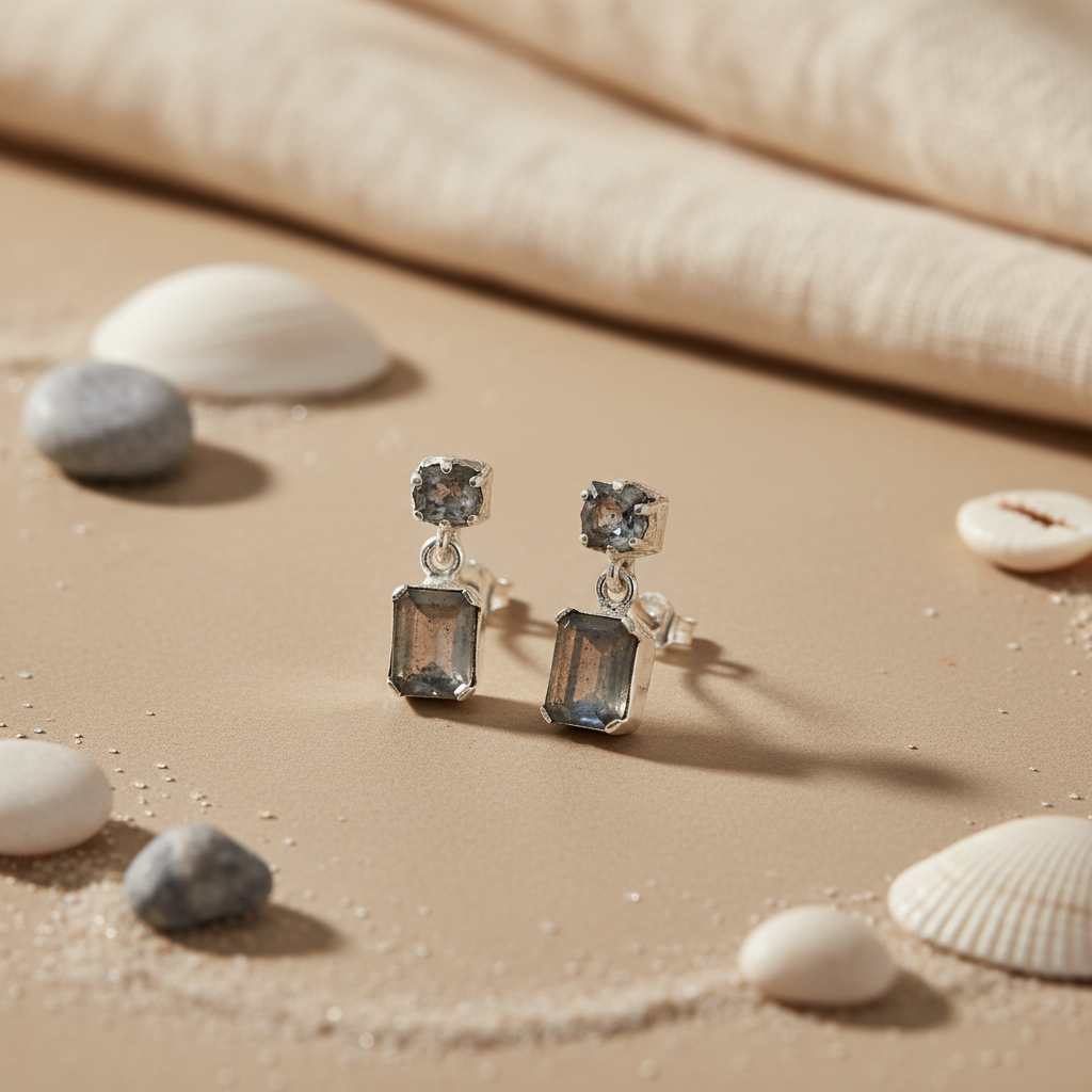 925 Silver Labradorite Drop Earrings for Women | Dangle Jewelry