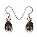 将图像加载到图库查看器中， 925 Silver Smoky Quartz Teardrop Earrings for Women
