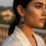 将图像加载到图库查看器中， 925 Silver Blue Stone Earrings for Women | Dangle Jewelry
