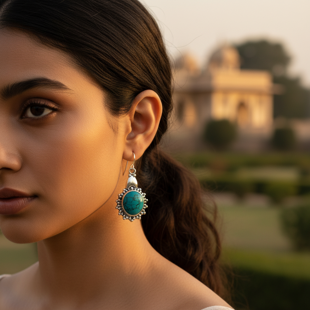 925 Sterling Silver Turquoise Earrings for Women | Dangle Jewelry