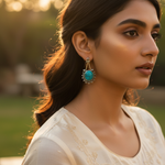 Load image into Gallery viewer, 925 Silver Turquoise Teardrop Earrings for Women | Gift Jewelry
