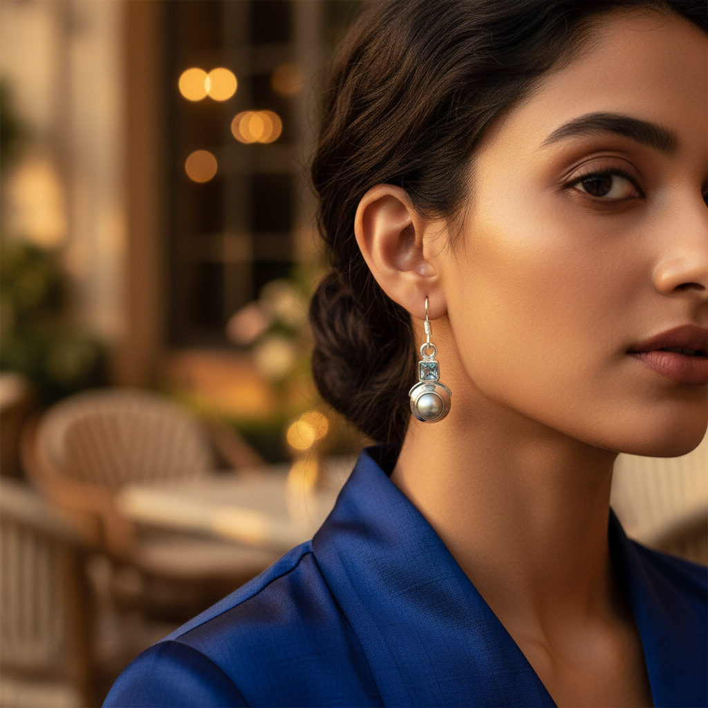 925 Sterling Silver Pearl & Gemstone Earrings for Women