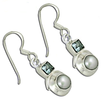 925 sterling silver pearl & gemstone earrings for women