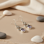 将图像加载到图库查看器中， 925 Silver Amethyst Drop Earrings for Women | Gemstone Jewelry
