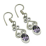 将图像加载到图库查看器中， 925 Silver Amethyst Drop Earrings for Women | Gemstone Jewelry
