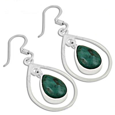 925 silver emerald teardrop earrings for women | daily wear